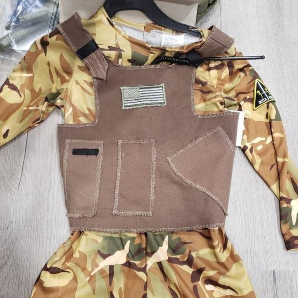 Delta Force Boys Camouflage halloween dress up Costume Set S (4-6) W Accessories - Picture 7 of 7